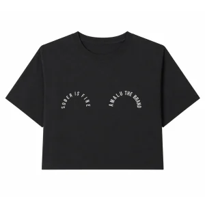 Women's crop top with reflective animation