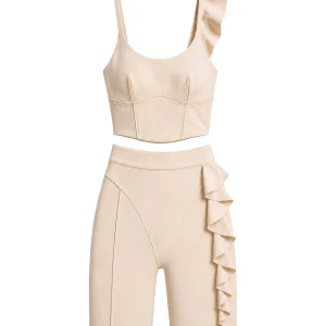 Ruffles Set – Biker Shorts & Top - Cream