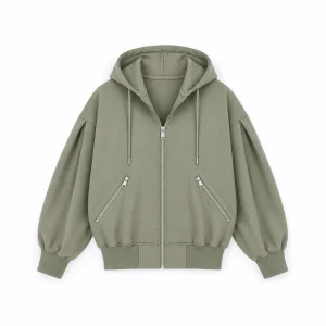 Oversized Zip Hoodie - Green