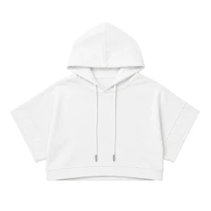 Crop Hoodie - White